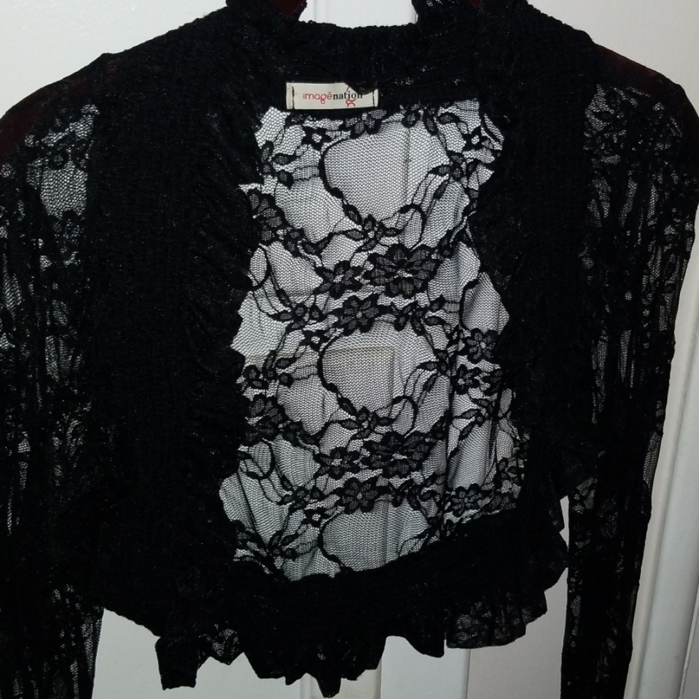 Black sheer over blouse, brand new, never worn